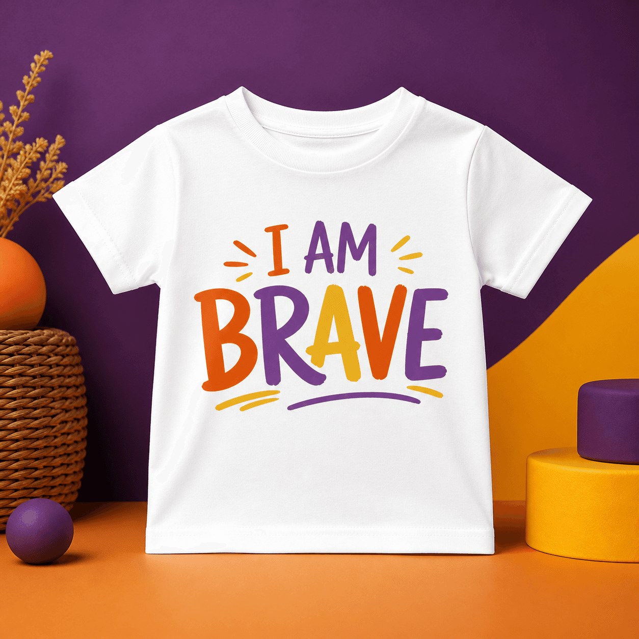 Sample I AM BRAVE affirmation T-shirt reward